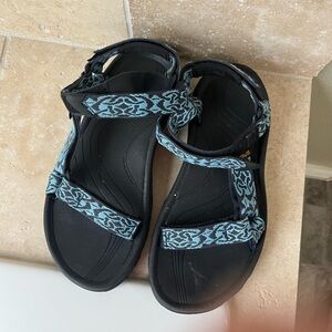Black and Blue Patterned Sandals